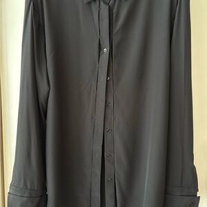 Tom Ford Black Silk Button Down Shirt Perforated
